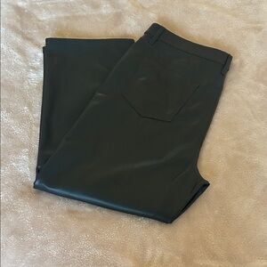 LOFT Black Pleather Straight Leg Pants